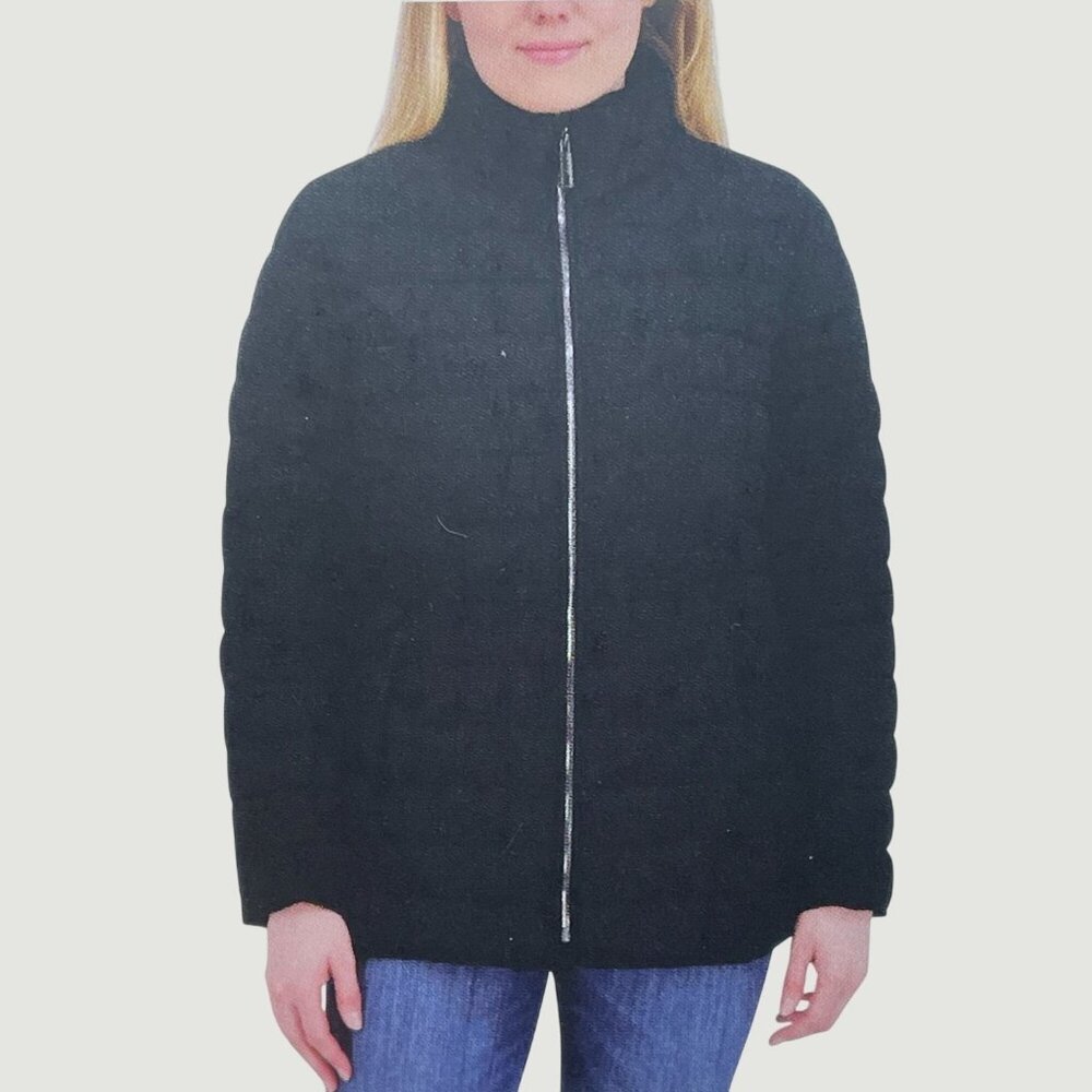 Nautica Women's S Black Water-Resistant Puffer Jacket With Comfort Stretch L1247